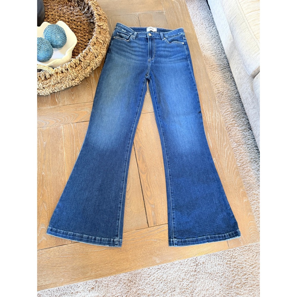 Paige Genevieve Flare Jeans Womens Blue Size 29 High Rise Stretch‎ Denim